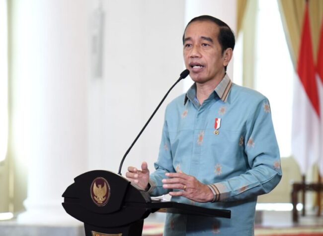 Presiden Jokowi saat menghadiri Puncak Peringatan HPN 2022, Rabu (09/02/2022), secara virtual dari Istana Kepresidenan Bogor, Jabar. (Foto: BPMI Setpres Read more: https://setkab.go.id/peringatan-hpn-2022-presiden-jokowi-dorong-penataan-ekosistem-industri-pers/
