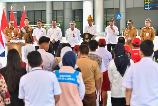 Presiden Joko Widodo pada Selasa, 26 Maret 2024, meresmikan Bandara Mutiara SIS Al-Jufri di Kota Palu, Provinsi Sulawesi Tengah. Foto: BPMI Setpres