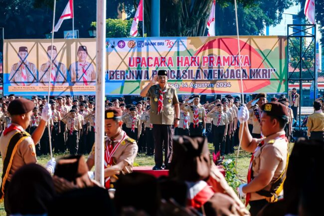 Upacara Hari Pramuka ke-63 di Alun-alun, 14 Agust 2024 (1) (FILE)